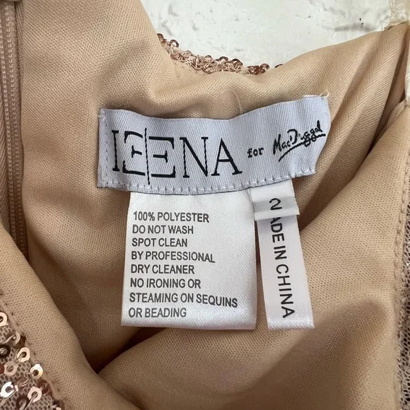 Mac Duggal Gold Off The Shoulder Sequin Flare Leg Jumpsuit Pantsuit Size 2 - Picture 5 of 6